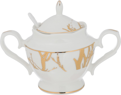 طقم سفرة بورسلان السيف غاليري، 61 قطعة - ابيض ذهبي product image 2