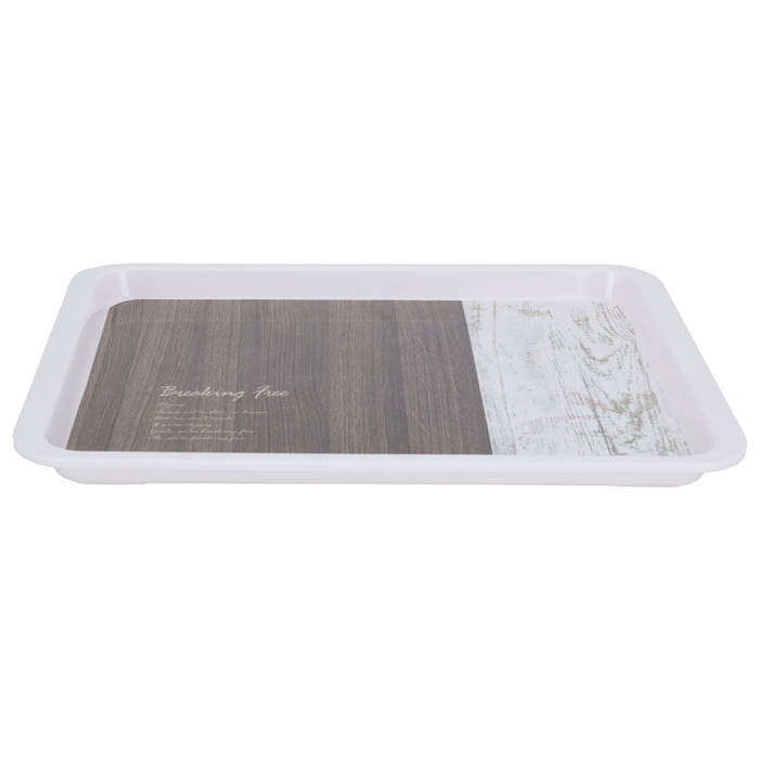 Al Saif Gallery Plastic Serving Tray, 28 x 21 x 2 cm, Rectangle - White Brown product image 2