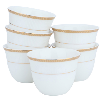 Al Saif Gallery porcelain coffee cup set, 12 pieces - white product image 1