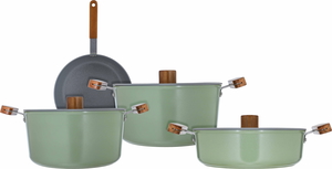 Tornado Ceramic Cookware Set, 7 Pieces - Green product image