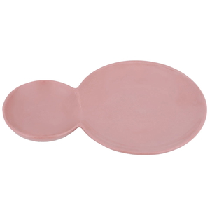 Al Saif Gallery porcelain plate divided into two parts, 20x13 cm, round - pink product image