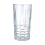 A set of Al Saif Gallery glass water cups, with a golden font - transparent product image 2