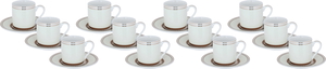 Al Saif Gallery Porcelain Coffee Cup Set, 12 Pieces - Beige Brown product image