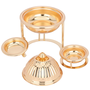 Steel Tamriya  set with Noa plate and Al Saif Gallery stand, 4 pieces, large - gold product image