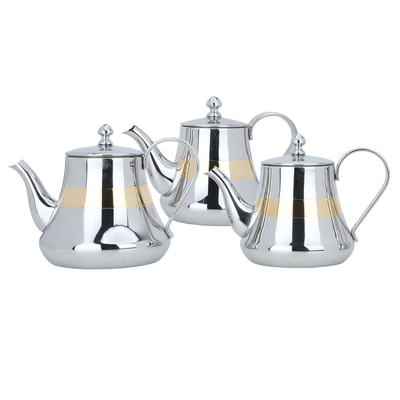 Al Saif Gallery Steel Teapot Set, 3 Pieces - Silver product image 1