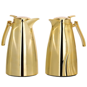 Karma Steel Al Saif Gallery Thermos Set, 1+1 Liter, 2 Pieces - Gold product image