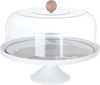 Al Saif Gallery porcelain cake stand set with acrylic cover, 9 pieces, bird pattern - white product image 3