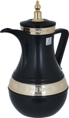 Al Saif Gallery Amal thermos set, 1+1 litre, gilded, 2 pieces - black product image 3