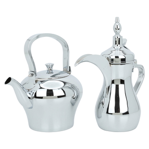 Al Saif Gallery Dallahjug Set, Steel, 950/1.6 Liters - Silver product image