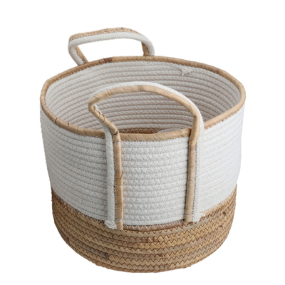 Al Saif Gallery Cotton Baskets Set, 3 Pieces - Beige White product image 3