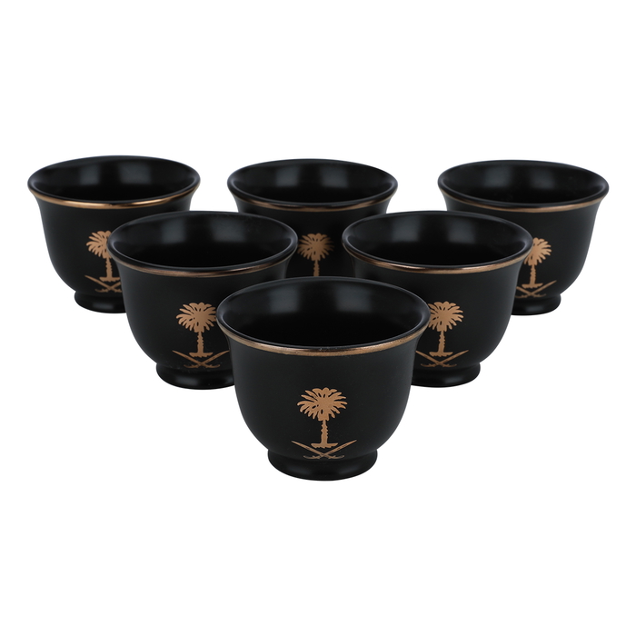 Al Saif Gallery Porcelain Coffee Cups Set, 6 Pieces - Black product image 1