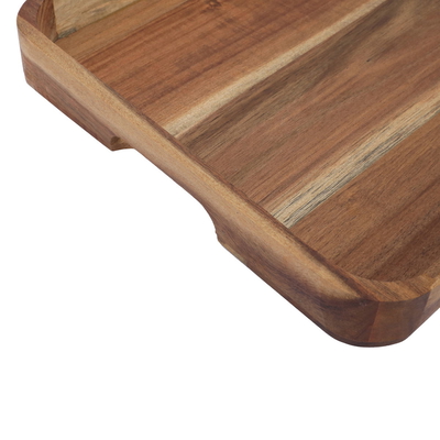 Wooden serving tray with Al Saif Gallery handle, 38 x 28 x 4 cm, rectangle, medium - brown product image 3