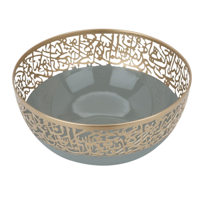 Al Saif Gallery steel bowl, 24 x 24 x 11 cm, round - grey product image 2