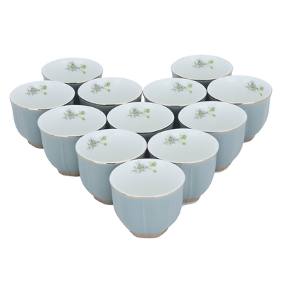 Al Saif Gallery Porcelain Coffee Cup Set, 12 Pieces - Light Grey product image 2