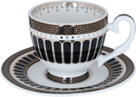 Al Saif Gallery porcelain coffee cups and saucers set, 12 pieces - black white product image 2