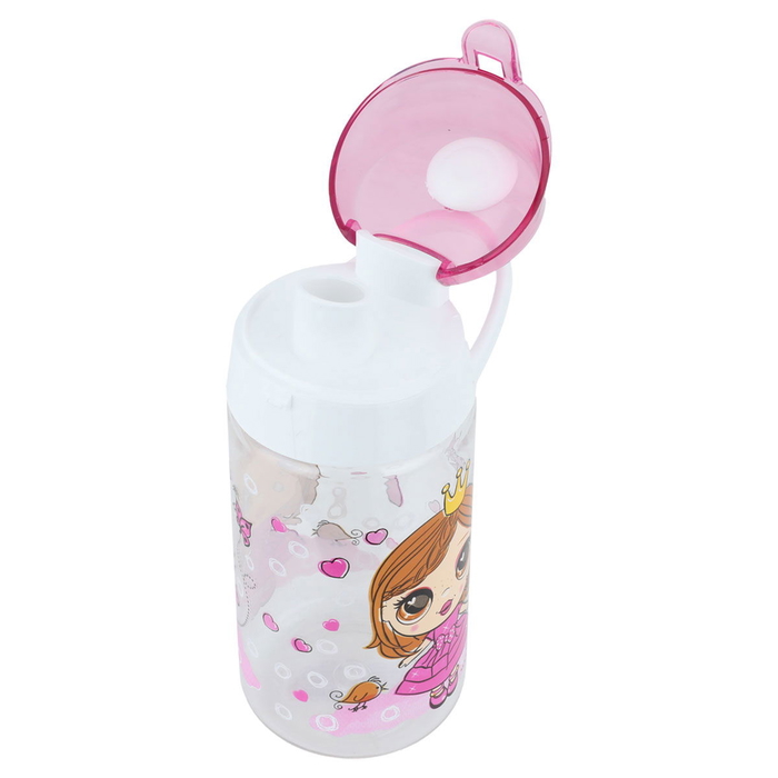 Nahla HASCEVHER plastic bottle with pink lid, 520 ml - transparent product image 2