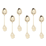 Al Saif Gallery steel tea spoon set, 11.5x2 cm, 6 pieces, rose pattern - gold product image 3