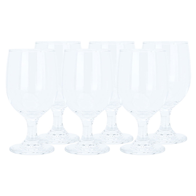 Al Saif Gallery glass cups set, 370 ml, with base - transparent product image 2