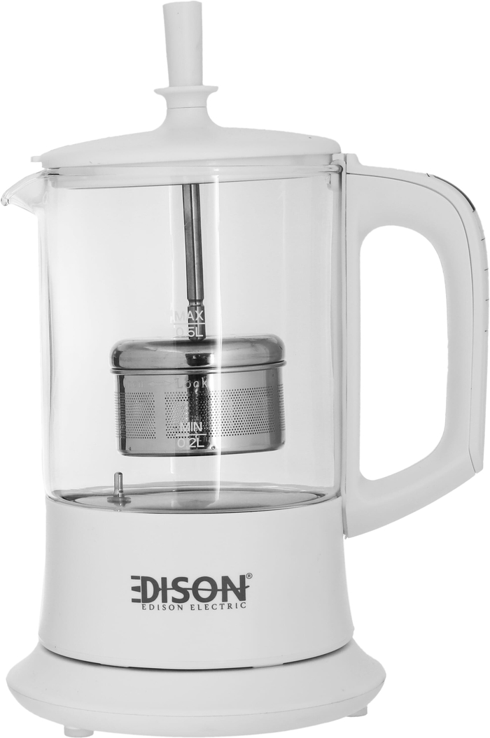 Edison Kettle and Tea Maker, Glass, 0.5L, 1100W - White product image 1