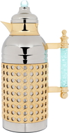 Sarah Steel Al Saif Gallery thermos set, 1+1 liter, green crystal handle, 2 pieces - silver product image 3