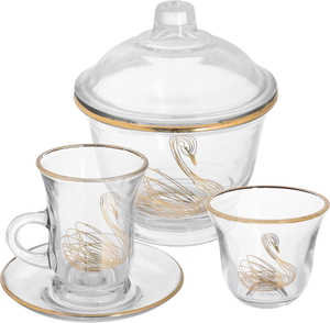 Al Saif Gallery glass tea coffee serving set, 50 pieces - transparent product image