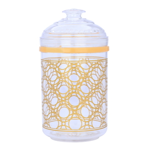 Al Saif Gallery plastic spices box, 1.15 litres, round, embossed - transparent product image