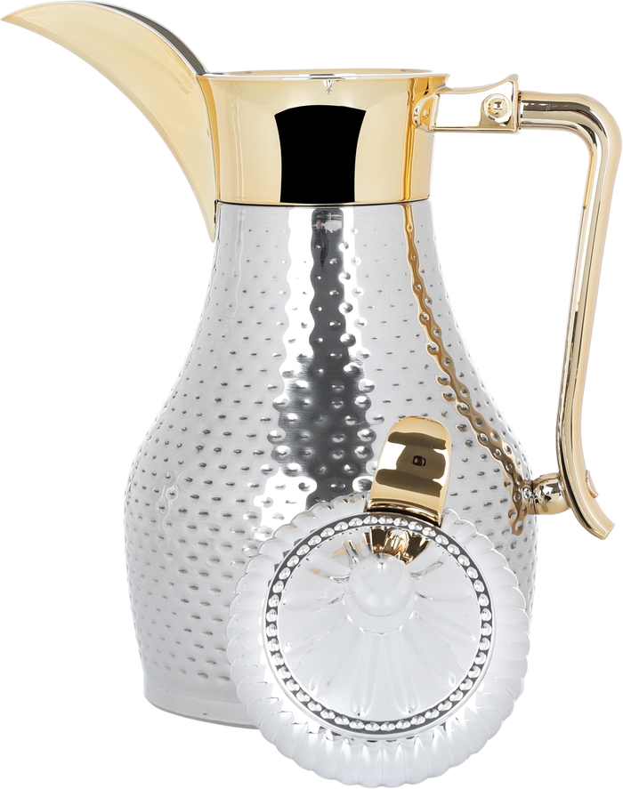 Steel Elegance Tamim Dallah, 1 litre, with gilded handle, pressure - silver product image 3