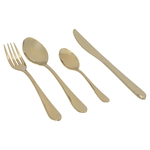 Al Saif Gallery Steel Spoons Set with Oval Stand, 24 Pieces - Gold product image 3