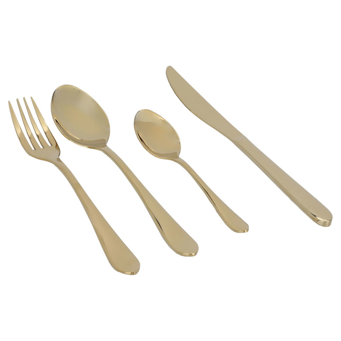 Al Saif Gallery Steel Spoons Set with Oval Stand, 24 Pieces - Gold product image 3