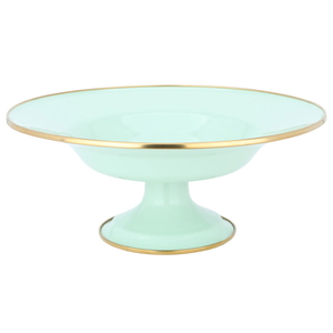 Al Saif Gallery steel serving plate, 30 cm, with base - light green product image