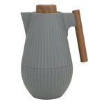 Layar Al Saif Gallery Thermos, 1 Liter, Wooden Handle, Squeeze - Dark Grey product image 1