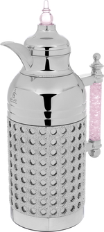 Sarah Gallery plastic thermos set, 1 liter, pink crystal handle - silver product image 2