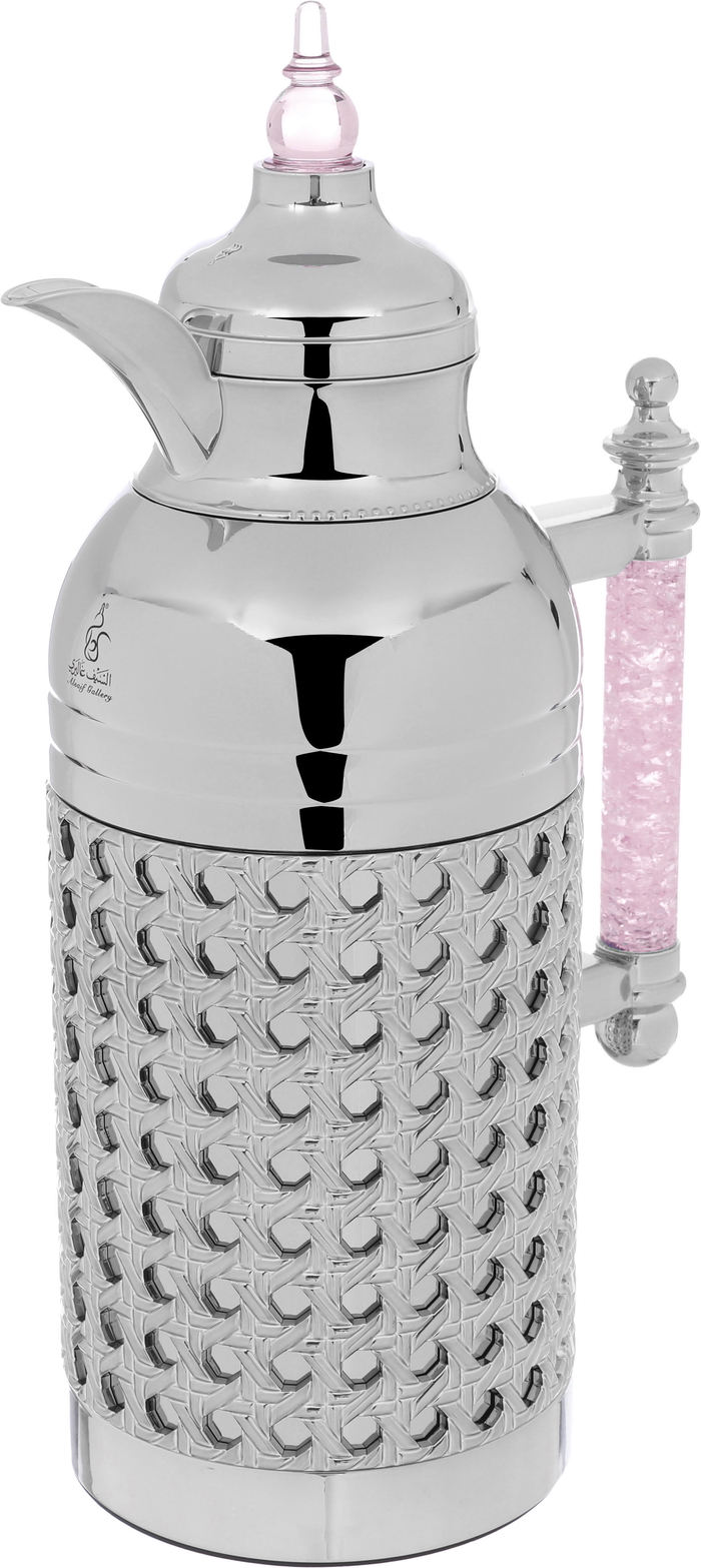 Sarah Gallery plastic thermos set, 1 liter, pink crystal handle - silver product image 2