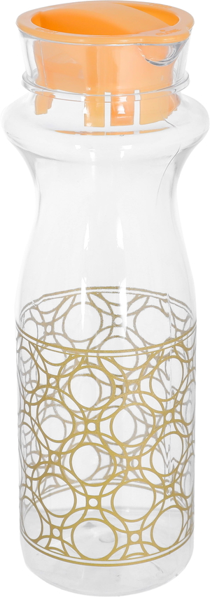 Al Saif Gallery plastic bottle, 650 ml, engraved with golden circles - clear product image