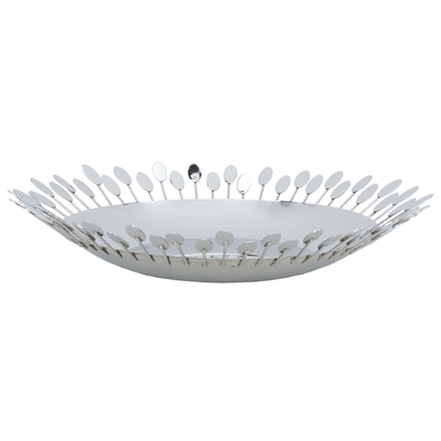 Al Saif Gallery Steel Serving Plate, 32 X 32 X 6 Cm - Silver product image 1