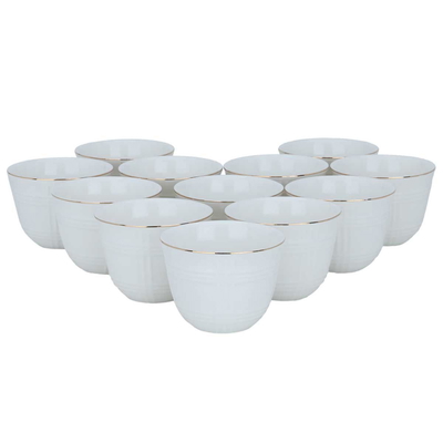 طقم فناجين قهوة عربي السيف غاليري، بورسلان، 12 حبة - أبيض product image 2