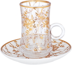 Alsaif Gallery Porcelain/Glass Tea and Coffee Serving Set, Golden Pattern, 26 Pieces - White product image 5