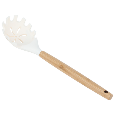 Al Saif Gallery silicone pasta spoon, wooden handle - beige product image 1