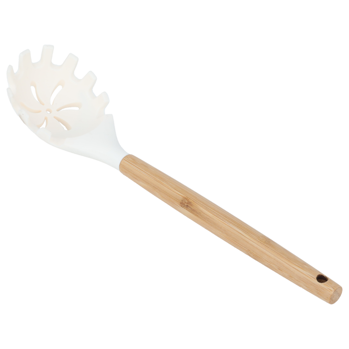 Al Saif Gallery silicone pasta spoon, wooden handle - beige product image 1