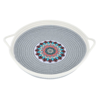 Al Saif Gallery Fabric serving basket, 33 x 33 x 5 cm, round - grey product image 1