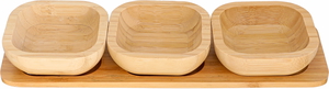 Al Saif Gallery Nut Bowls Set with Wooden Base, 31 x 11 x 5.3 cm, 4 Pieces - Brown product image