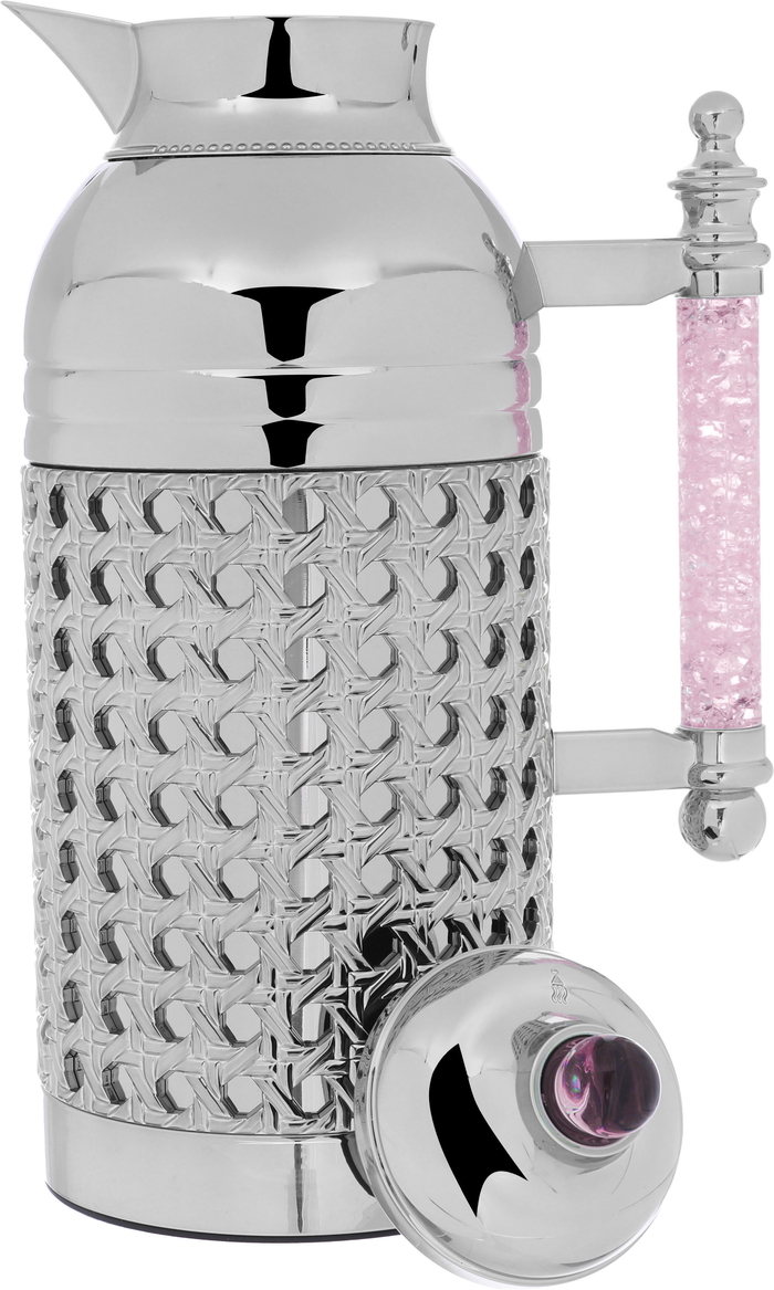 Sarah Gallery plastic thermos set, 1 liter, pink crystal handle - silver product image 8