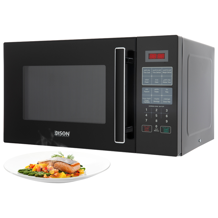 Edison Emw-25Dbxx Microwave Steel, 800 Watt, 25 Liter, Power Level 11, Digital Display, Touch Control, Rectangle - Black product image 1