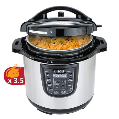 Edison Granite Electric Pressure Cooker, 1400 Watt, 10 Liter - Black Silver product image 1