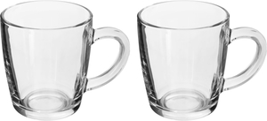طقم كاسات بيد زجاج باشاباشي، 0.34 لتر، 2 قطع - شفاف product image
