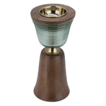 مبخرة زجاج بقاعدة خشب السيف غاليري، 12×12×25 سم - بني product image 2