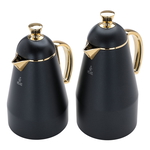 Al Saif Gallery Ruwaida Steel Thermos Set, 2 Pieces, 0.7/1 Liter - Black product image 2