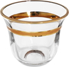 Al Saif Gallery Glass Coffee Cup Set, 6 Pieces, 90 Ml, Golden Pattern - Transparent product image 2