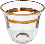 Al Saif Gallery Glass Coffee Cup Set, 6 Pieces, 90 Ml, Golden Pattern - Transparent product image 2