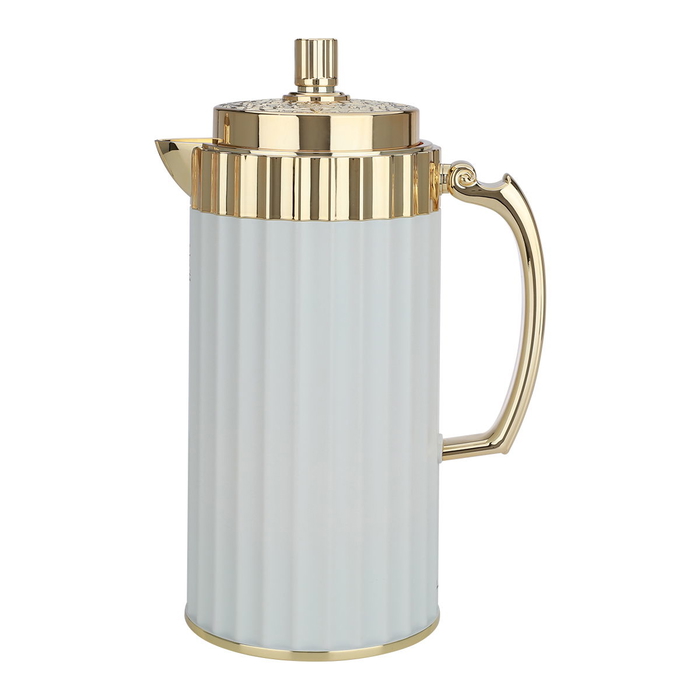 Al Saif Gallery Eva thermos set, 1/0.75 liter, golden handle, 2 pieces - cream product image 3